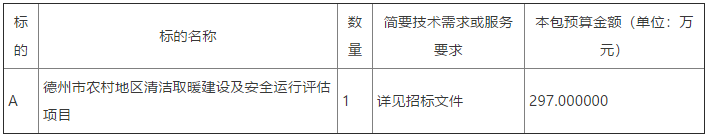 德州市农村地区清洁取暖建设及安全运行评估项目